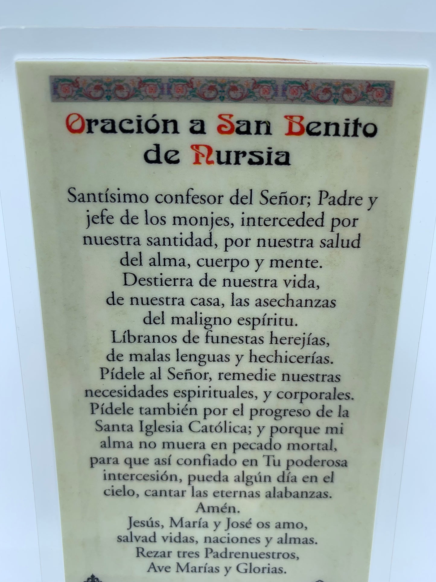 Escapulario de San Benito con Estampita y Oracion de Bolsillo